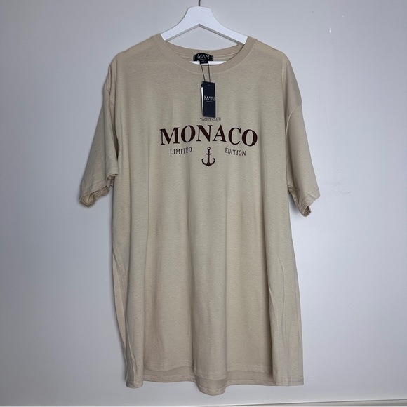 Men’s BoohooMAN Oversized Monaco Limited Edition T-Shirt - Medium - Picture 1 of 4